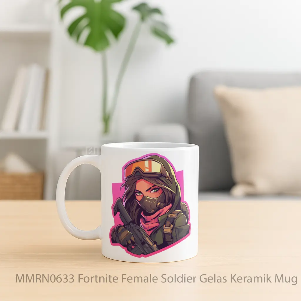 Fortnite Female Soldier Gelas Keramik Mug - Sudut 2