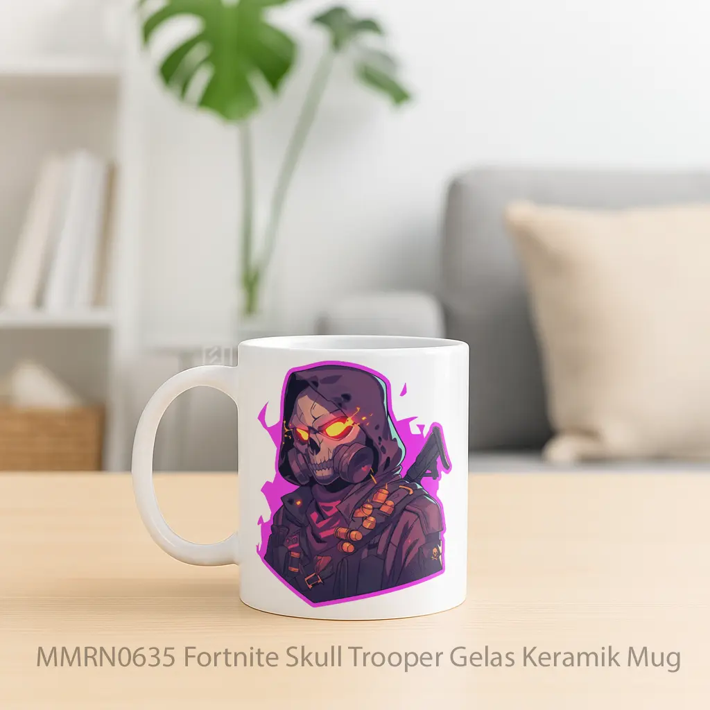 Fortnite Skull Trooper Gelas Keramik Mug - Sudut 2