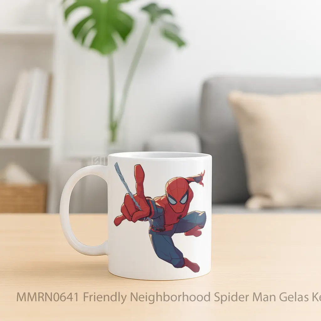 Friendly Neighborhood Spider Man Gelas Keramik Mug - Sudut 2