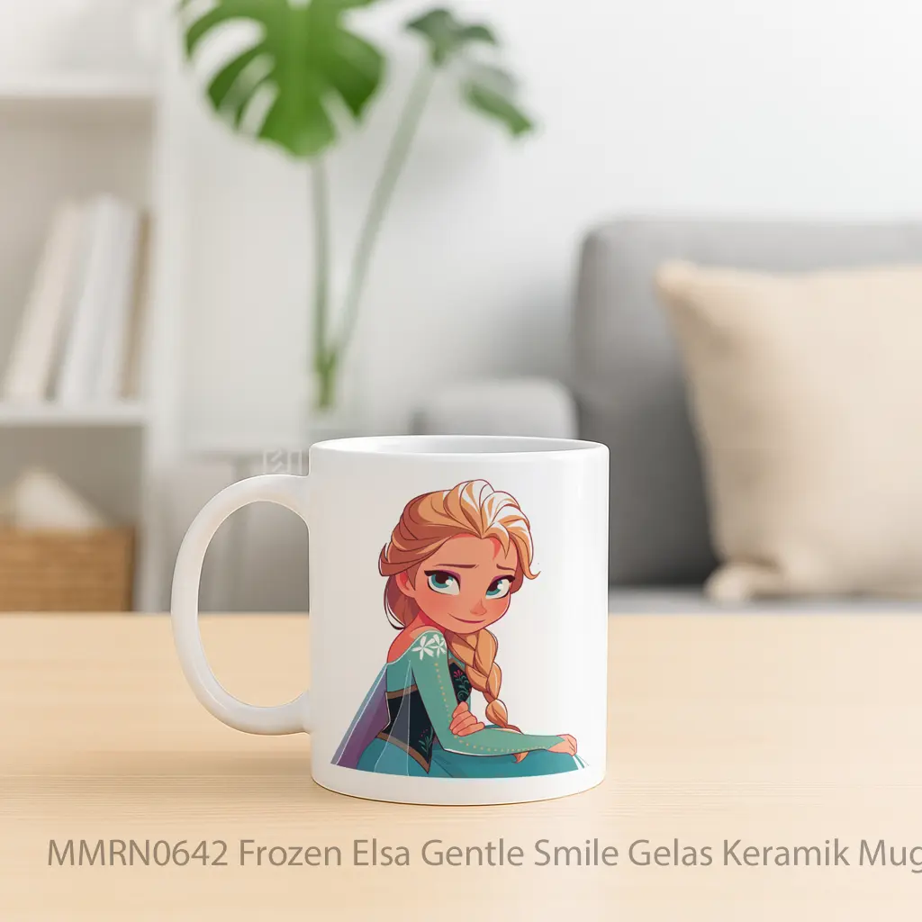 Frozen Elsa Gentle Smile Gelas Keramik Mug - Sudut 2