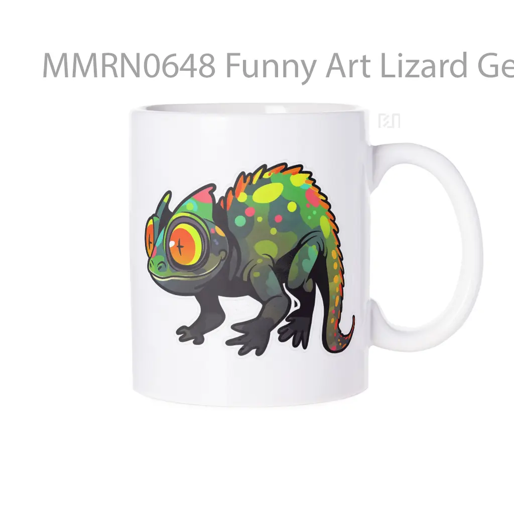Funny Art Lizard Gelas Keramik Mug