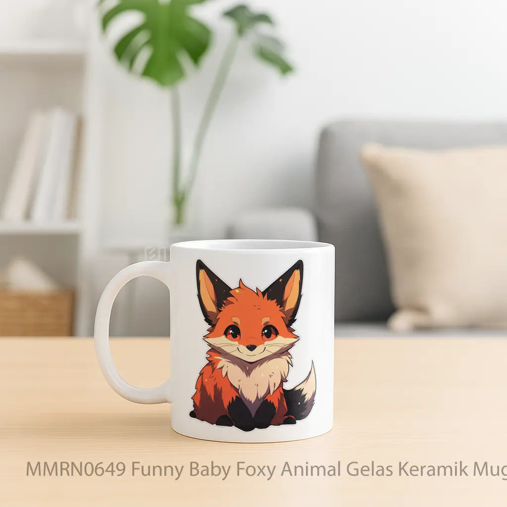 Funny Baby Foxy Animal Gelas Keramik Mug - Sudut 2
