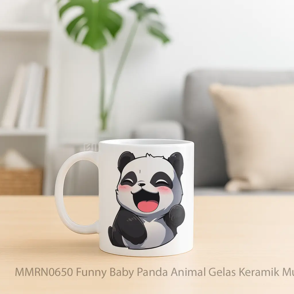 Funny Baby Panda Animal Gelas Keramik Mug - Sudut 2