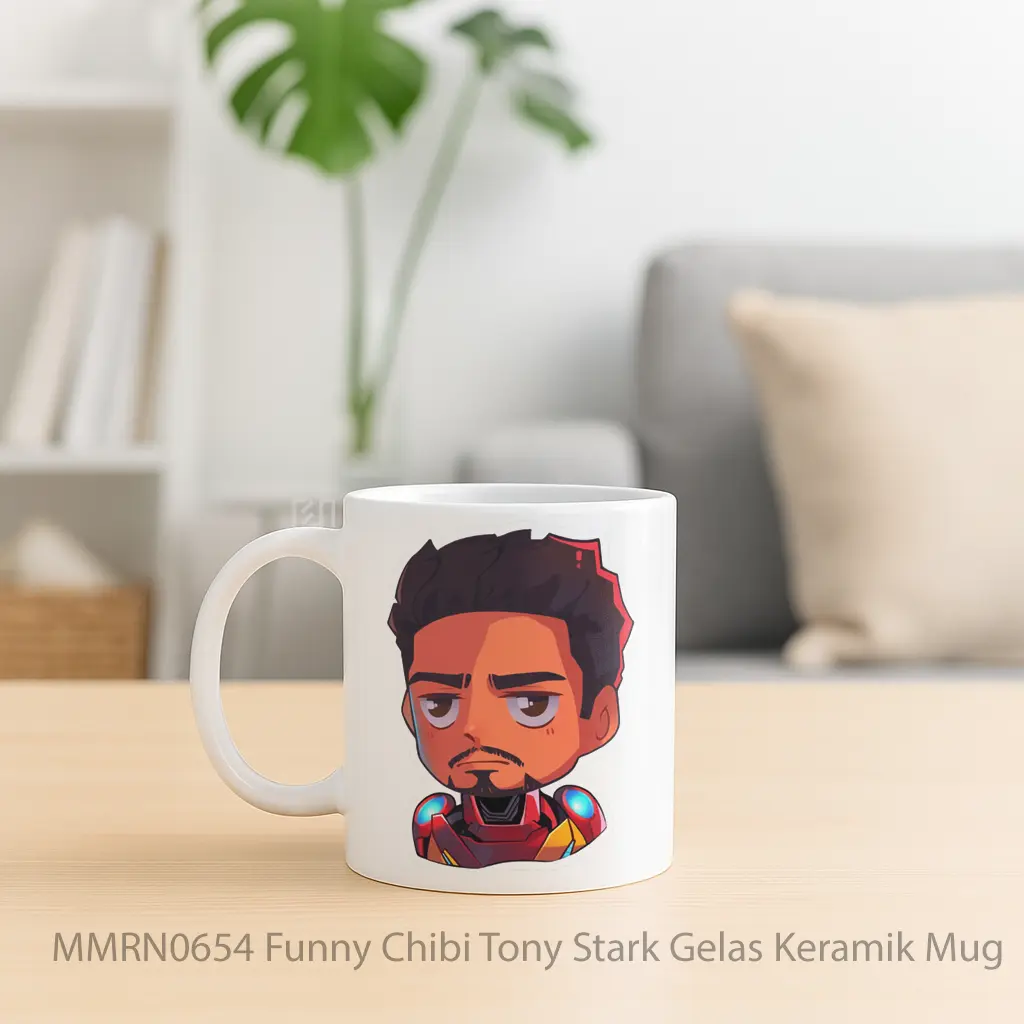 Funny Chibi Tony Stark Gelas Keramik Mug - Sudut 2
