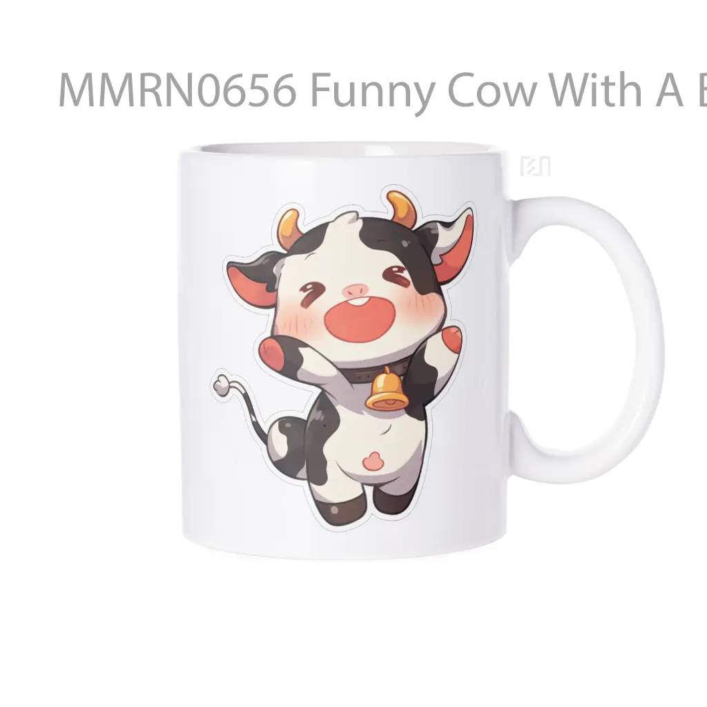 Funny Cow With A Bell Gelas Keramik Mug