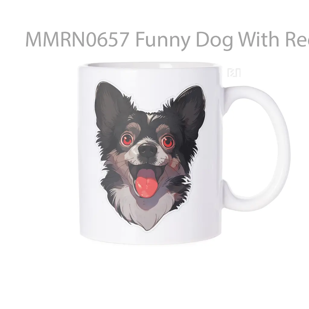 Funny Dog With Red Eyes Gelas Keramik Mug