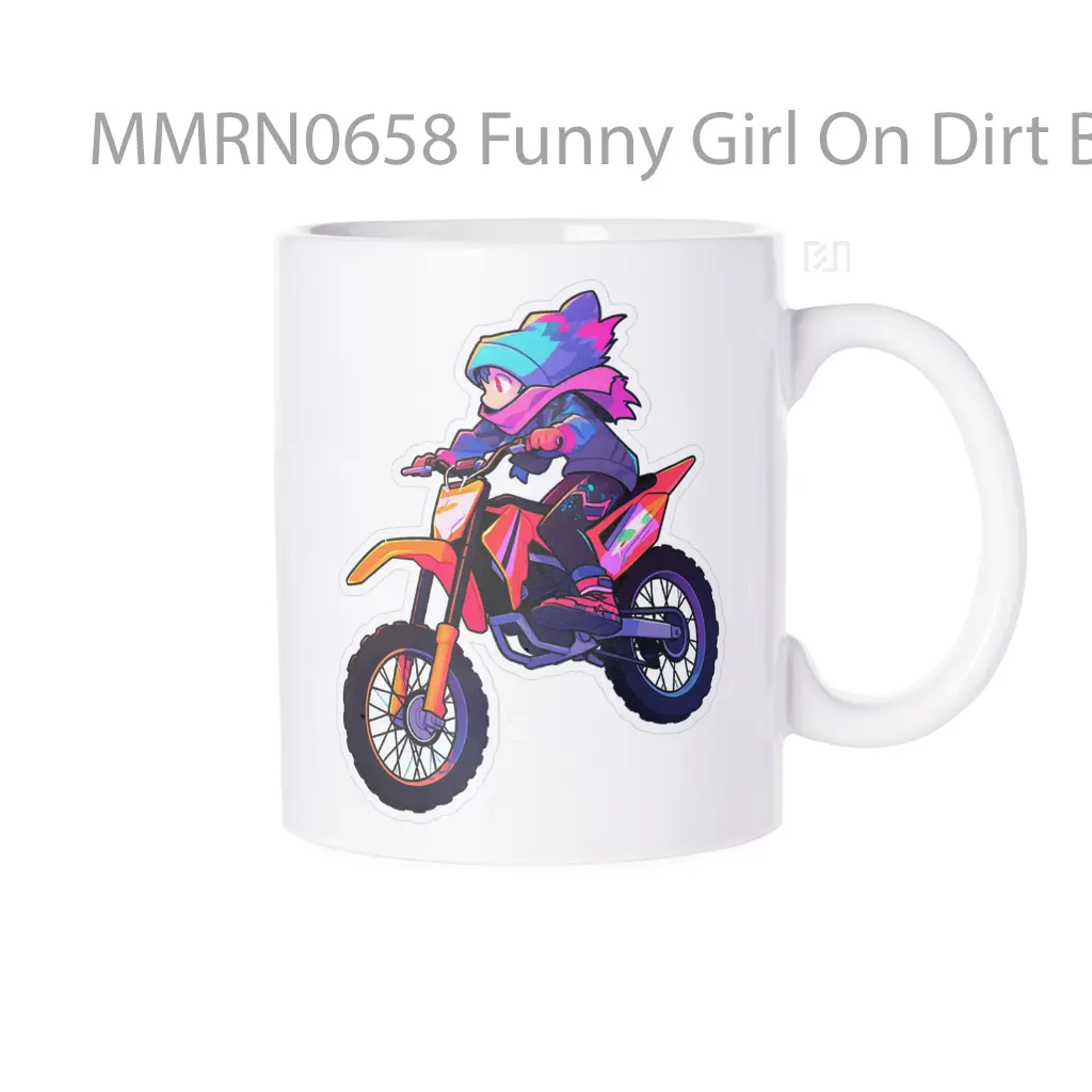 Funny Girl On Dirt Bike Gelas Keramik Mug