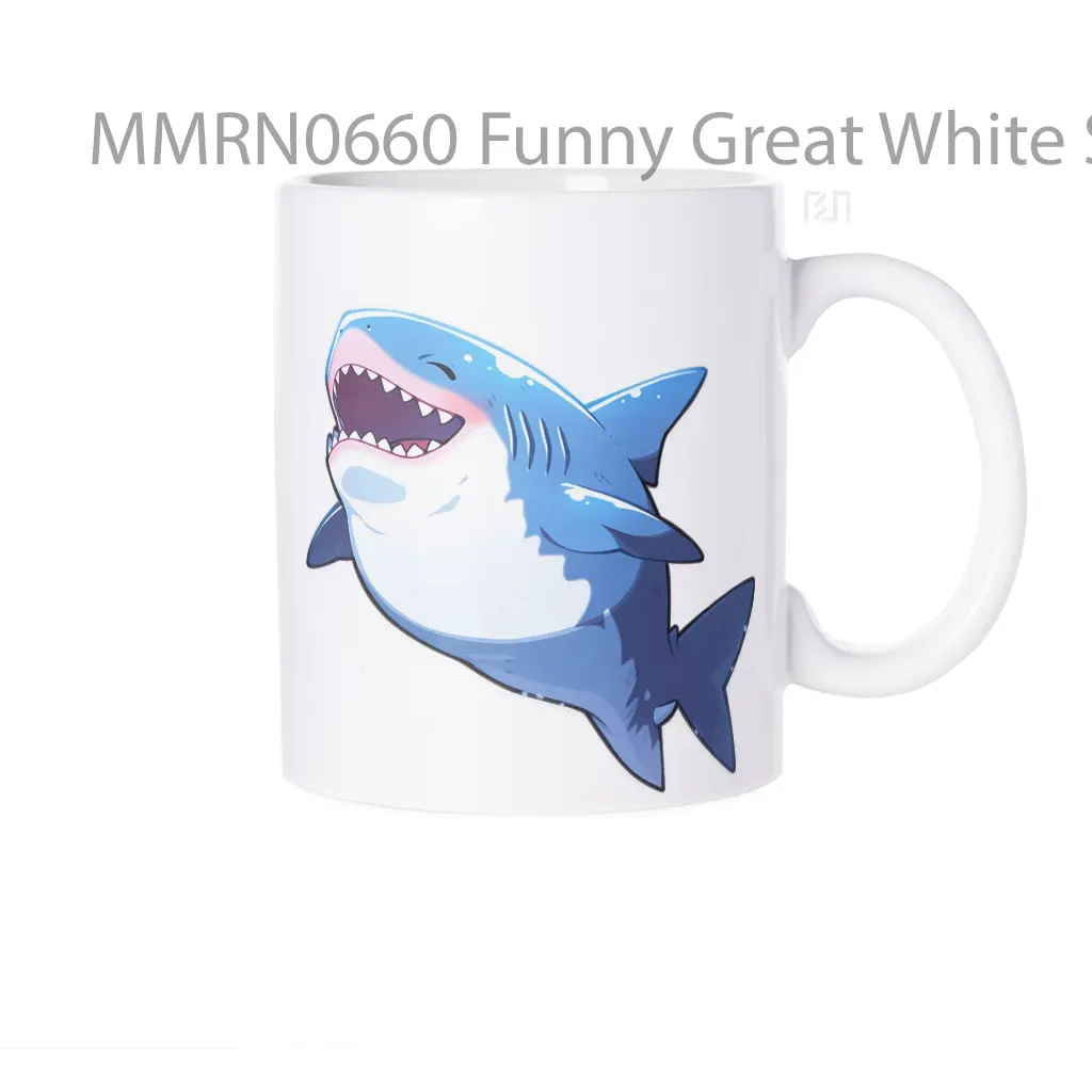 Funny Great White Shark Gelas Keramik Mug