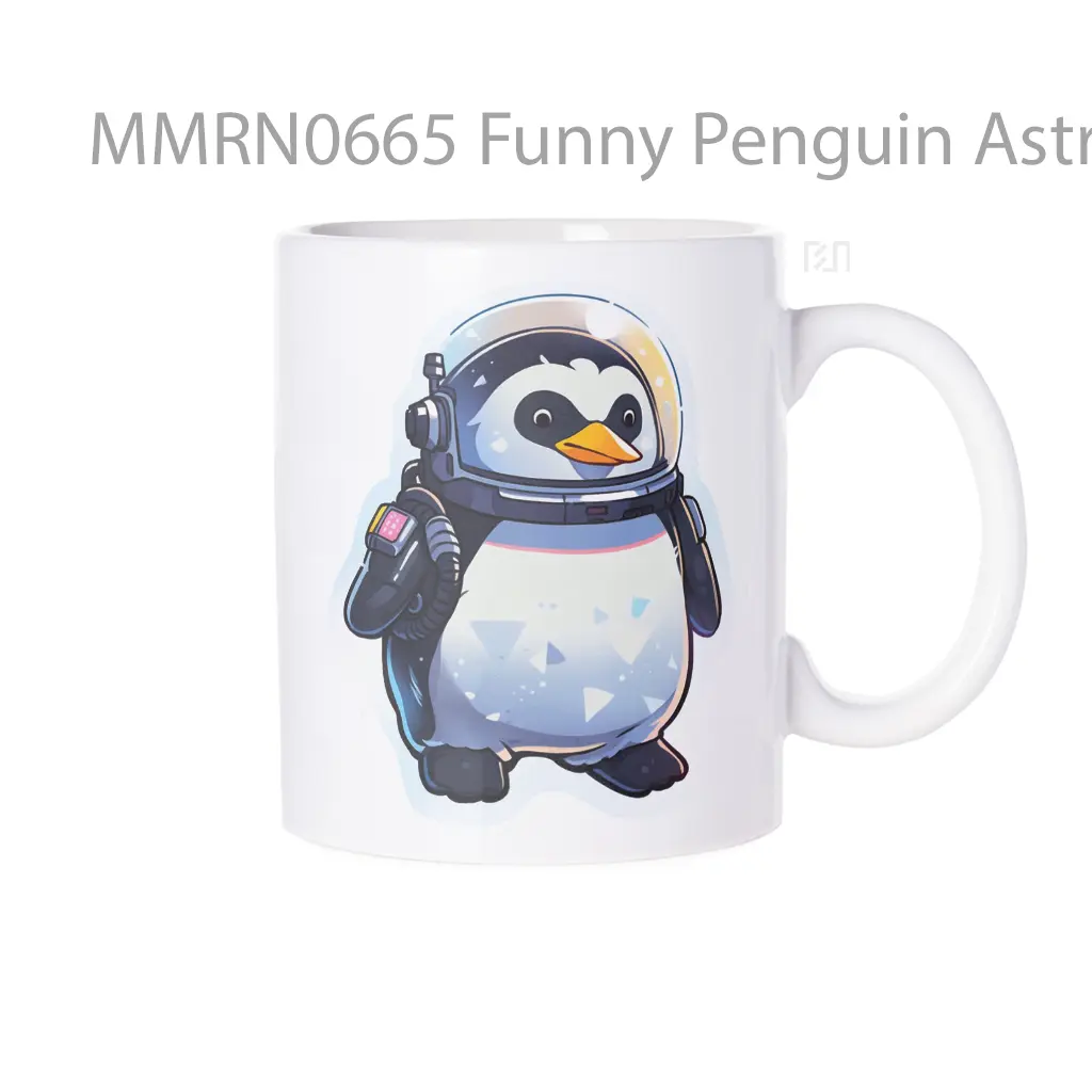 Funny Penguin Astronaut Gelas Keramik Mug