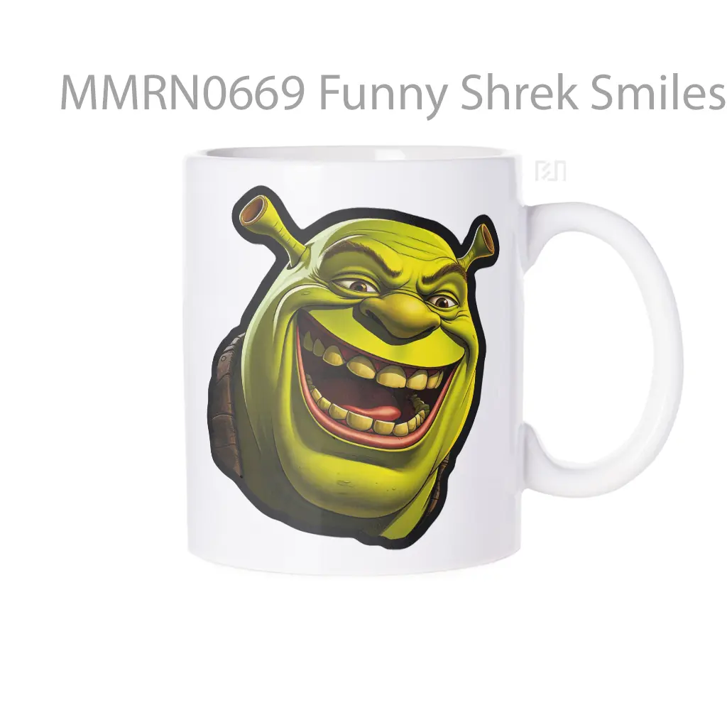 Funny Shrek Smiles Widely Gelas Keramik Mug
