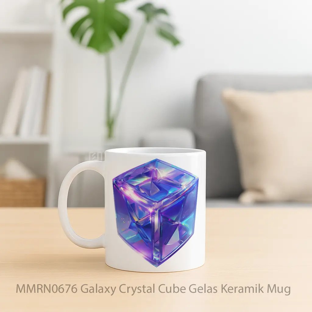 Galaxy Crystal Cube Gelas Keramik Mug - Sudut 2