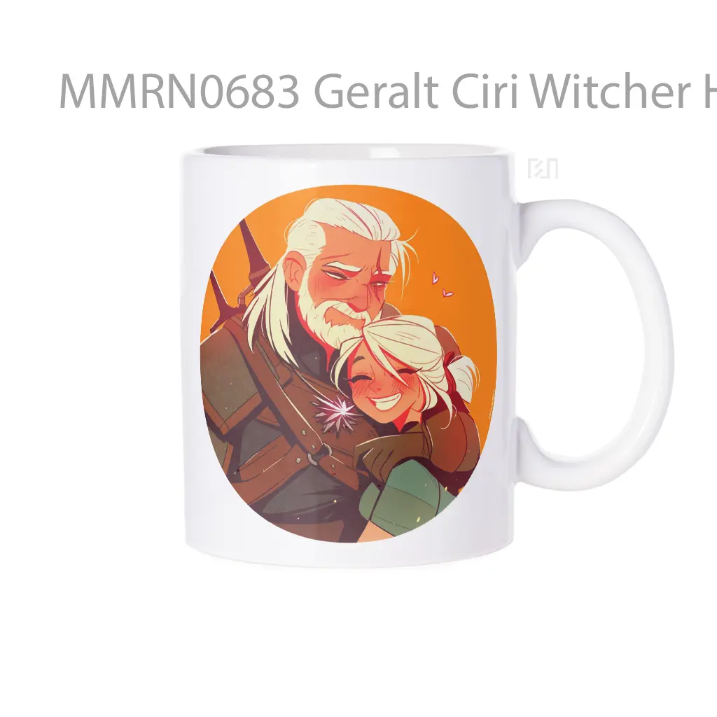 Geralt Ciri Witcher Hug Gelas Keramik Mug