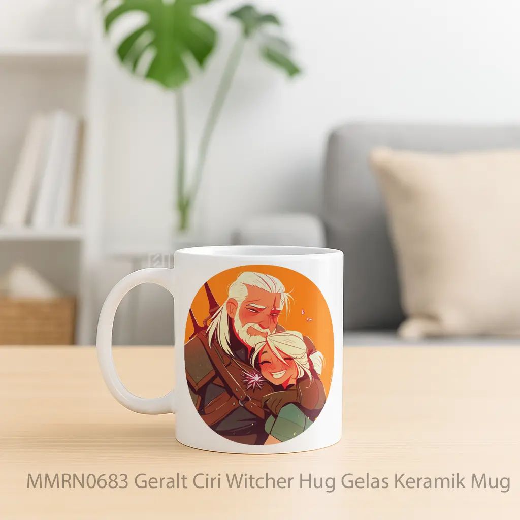 Geralt Ciri Witcher Hug Gelas Keramik Mug - Sudut 2
