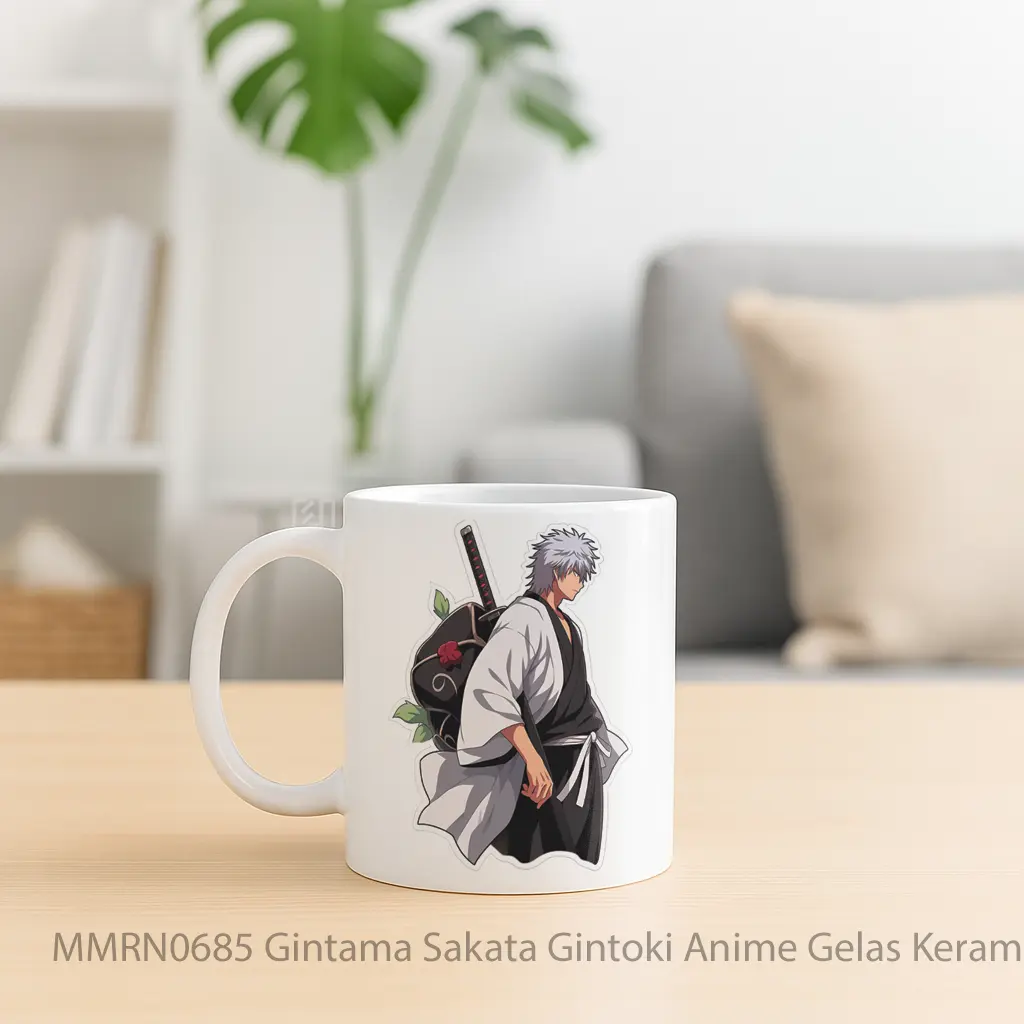 Gintama Sakata Gintoki Anime Gelas Keramik Mug - Sudut 2