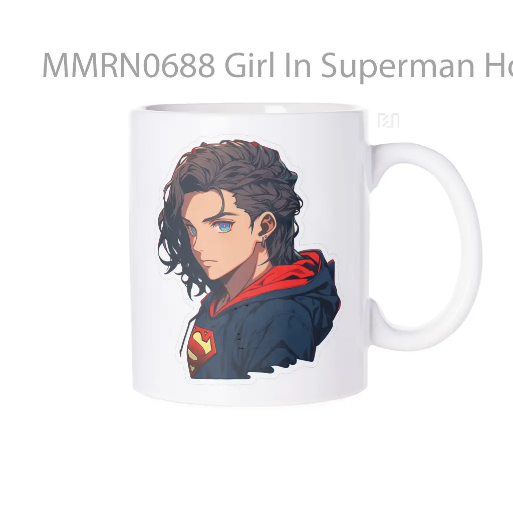 Girl In Superman Hoodie Gelas Keramik Mug