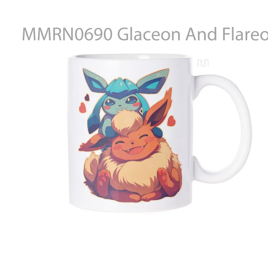 Glaceon And Flareon Cuddling Gelas Keramik Mug