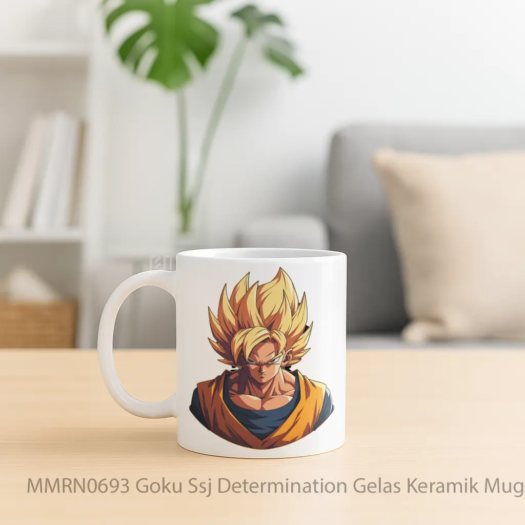 Goku Ssj Determination Gelas Keramik Mug - Sudut 2