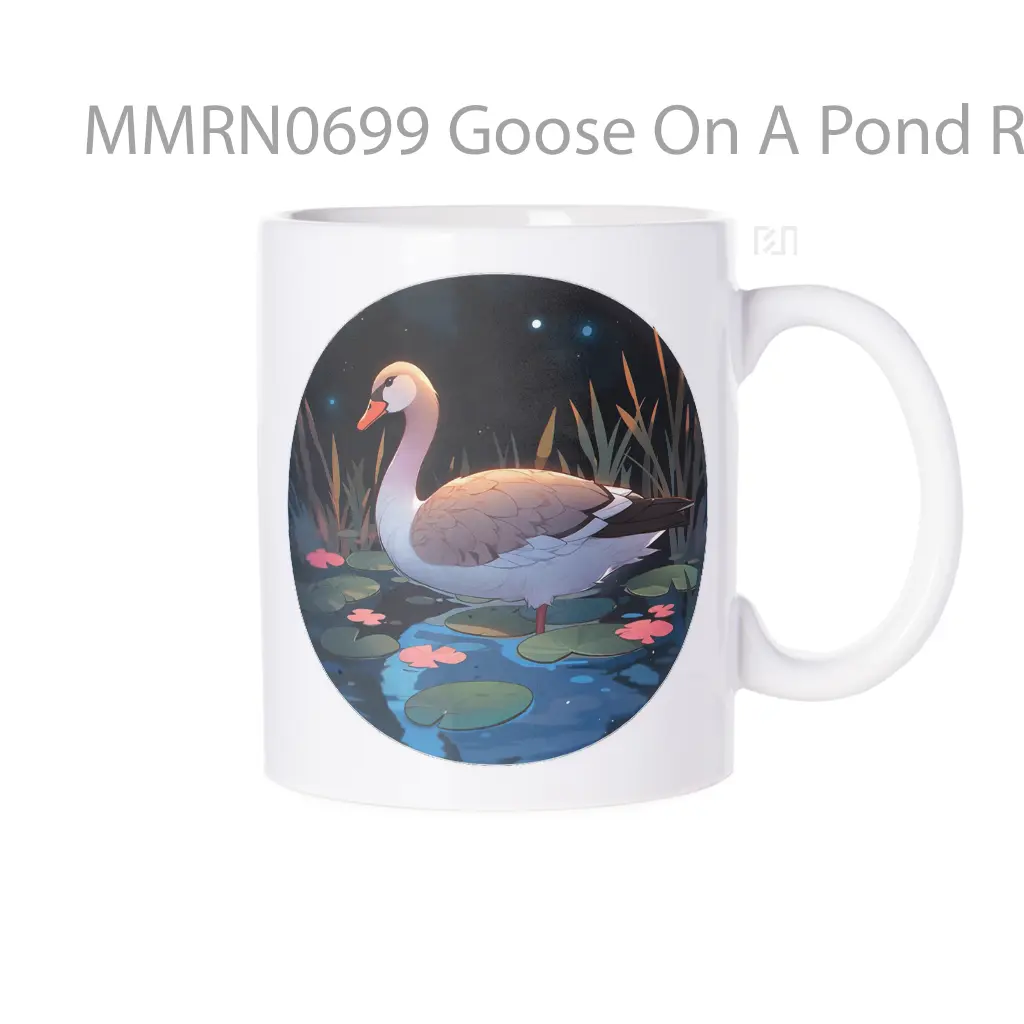 Goose On A Pond Round Gelas Keramik Mug