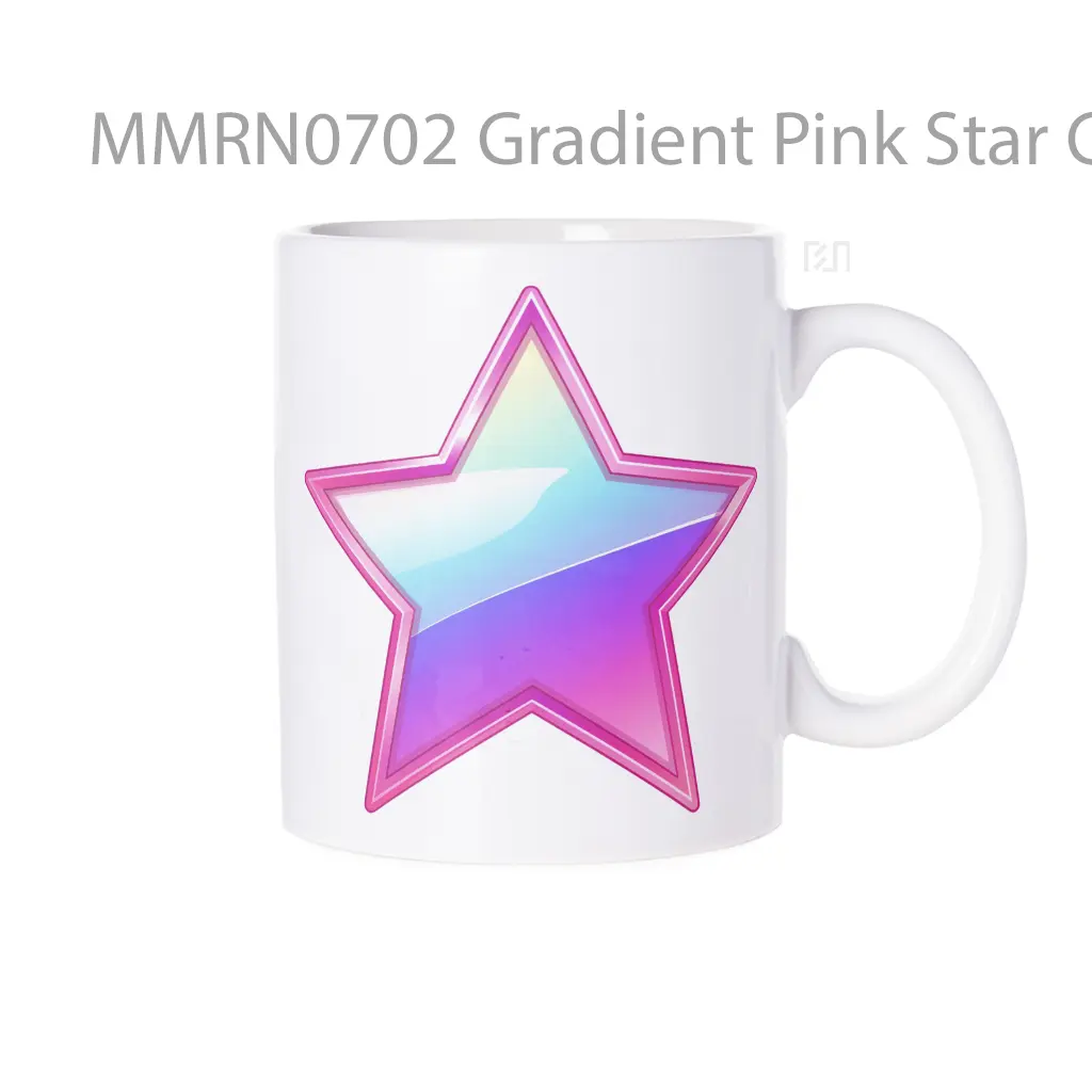 Gradient Pink Star Clipart Gelas Keramik Mug