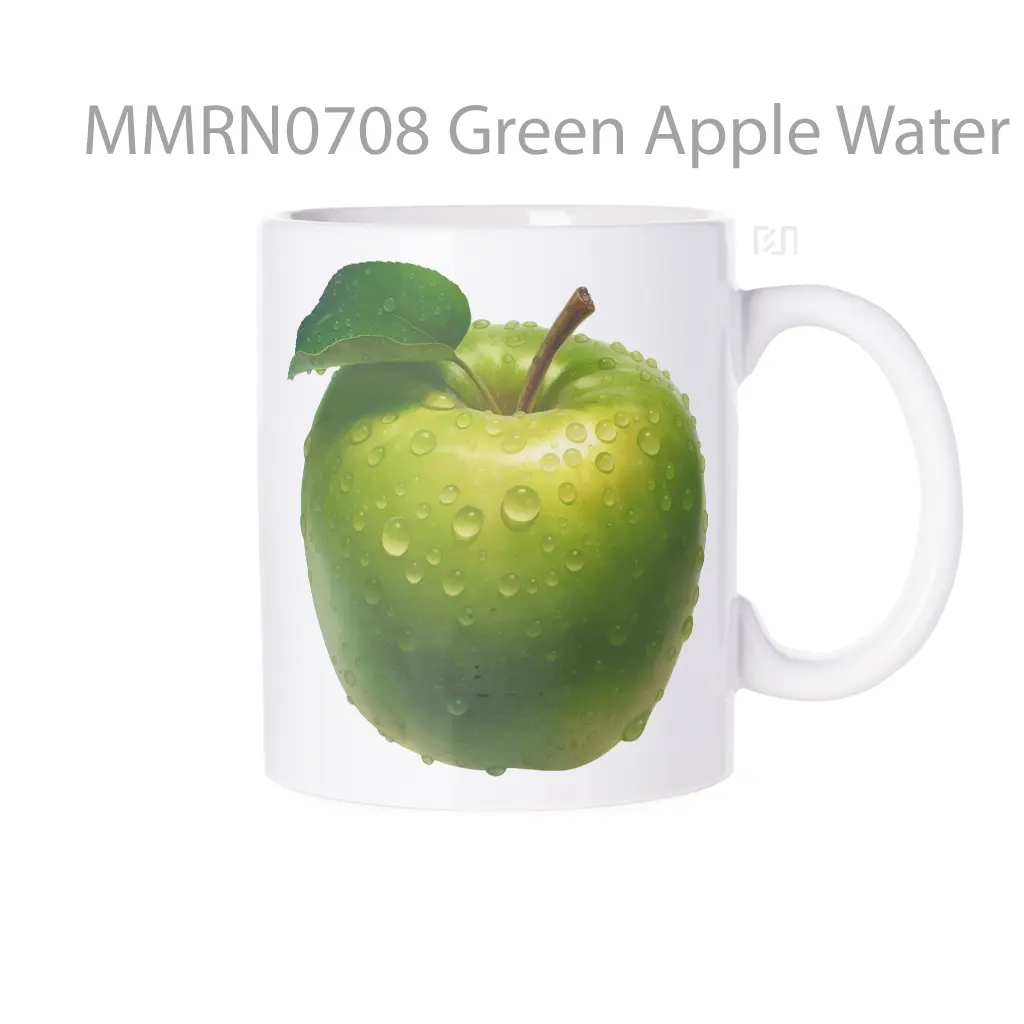 Green Apple Water Drops Clipart Gelas Keramik Mug