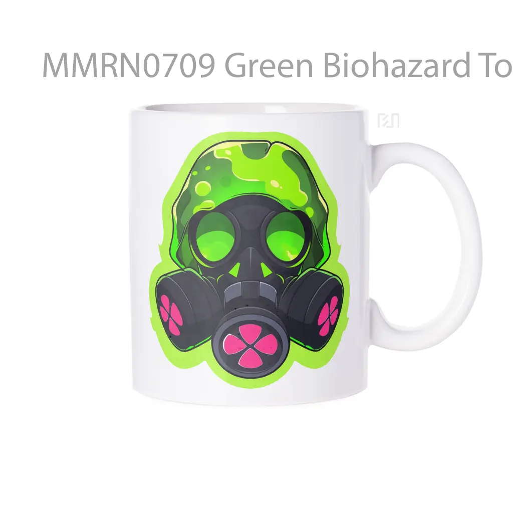 Green Biohazard Toxic Mask Gelas Keramik Mug