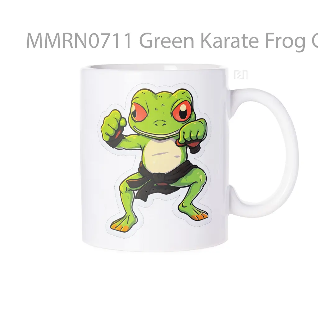 Green Karate Frog Gelas Keramik Mug