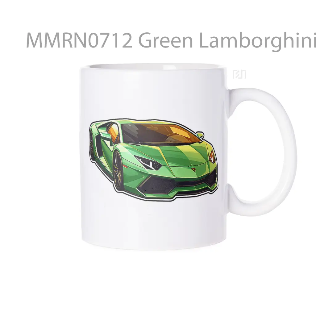 Green Lamborghini Aventador Gelas Keramik Mug
