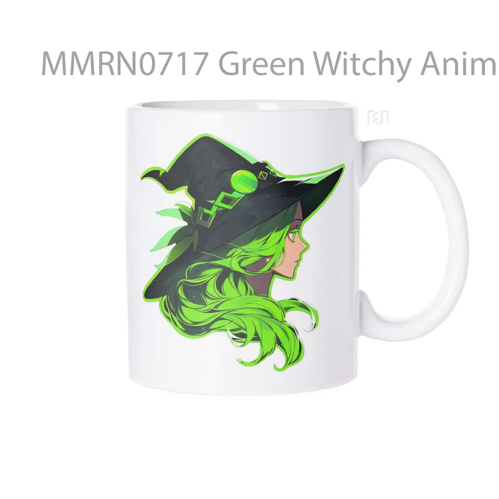 Green Witchy Anime Girl Gelas Keramik Mug