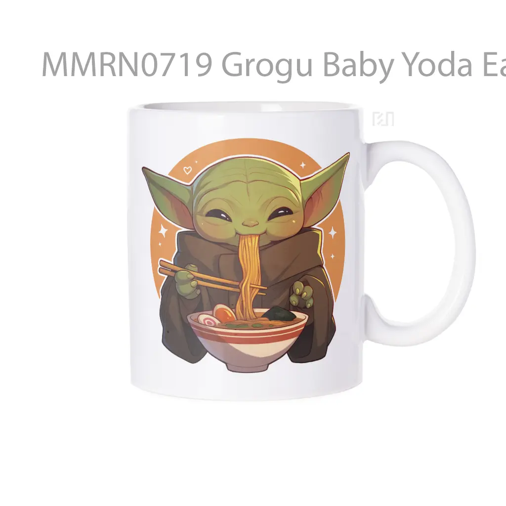 Grogu Baby Yoda Eating Ramen Clipart Gelas Keramik Mug