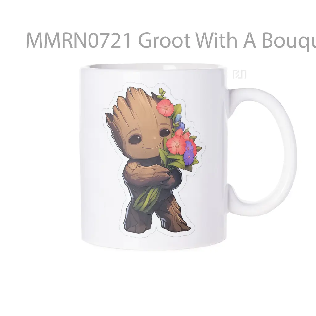 Groot With A Bouquet Of Flowers Marvel Gelas Keramik Mug