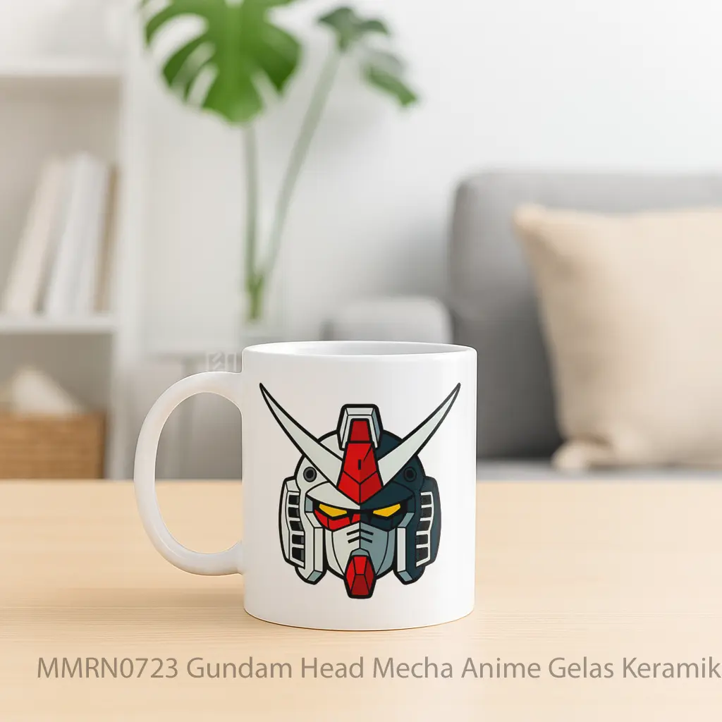 Gundam Head Mecha Anime Gelas Keramik Mug - Sudut 2
