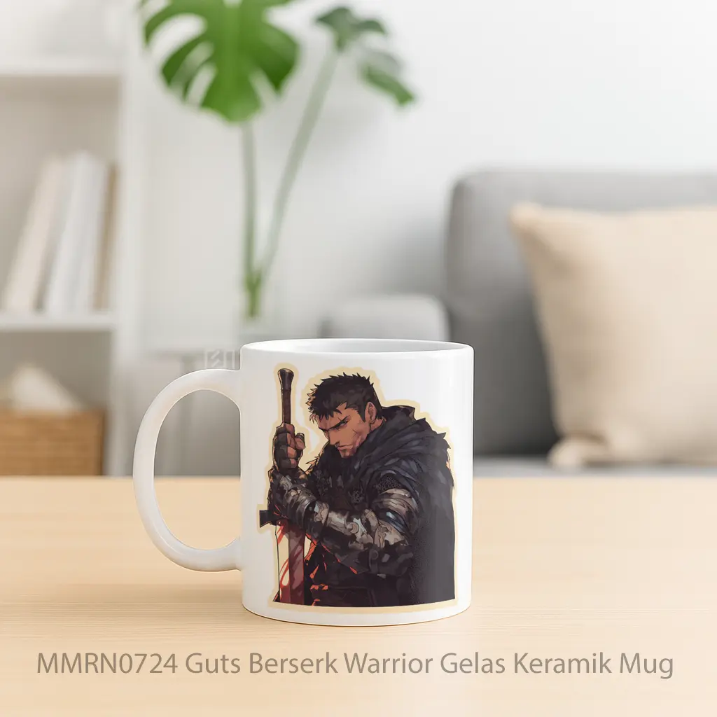 Guts Berserk Warrior Gelas Keramik Mug - Sudut 2