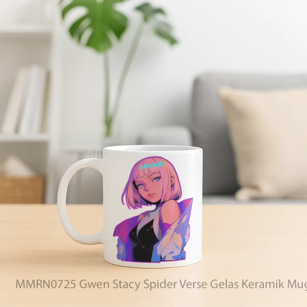 Gwen Stacy Spider Verse Gelas Keramik Mug - Sudut 2