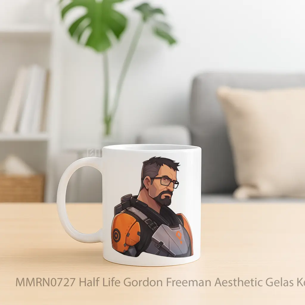 Half Life Gordon Freeman Aesthetic Gelas Keramik Mug - Sudut 2