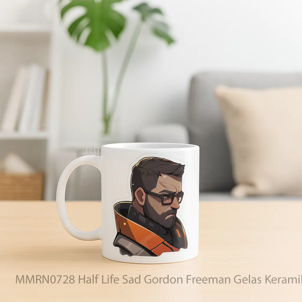 Half Life Sad Gordon Freeman Gelas Keramik Mug - Sudut 2