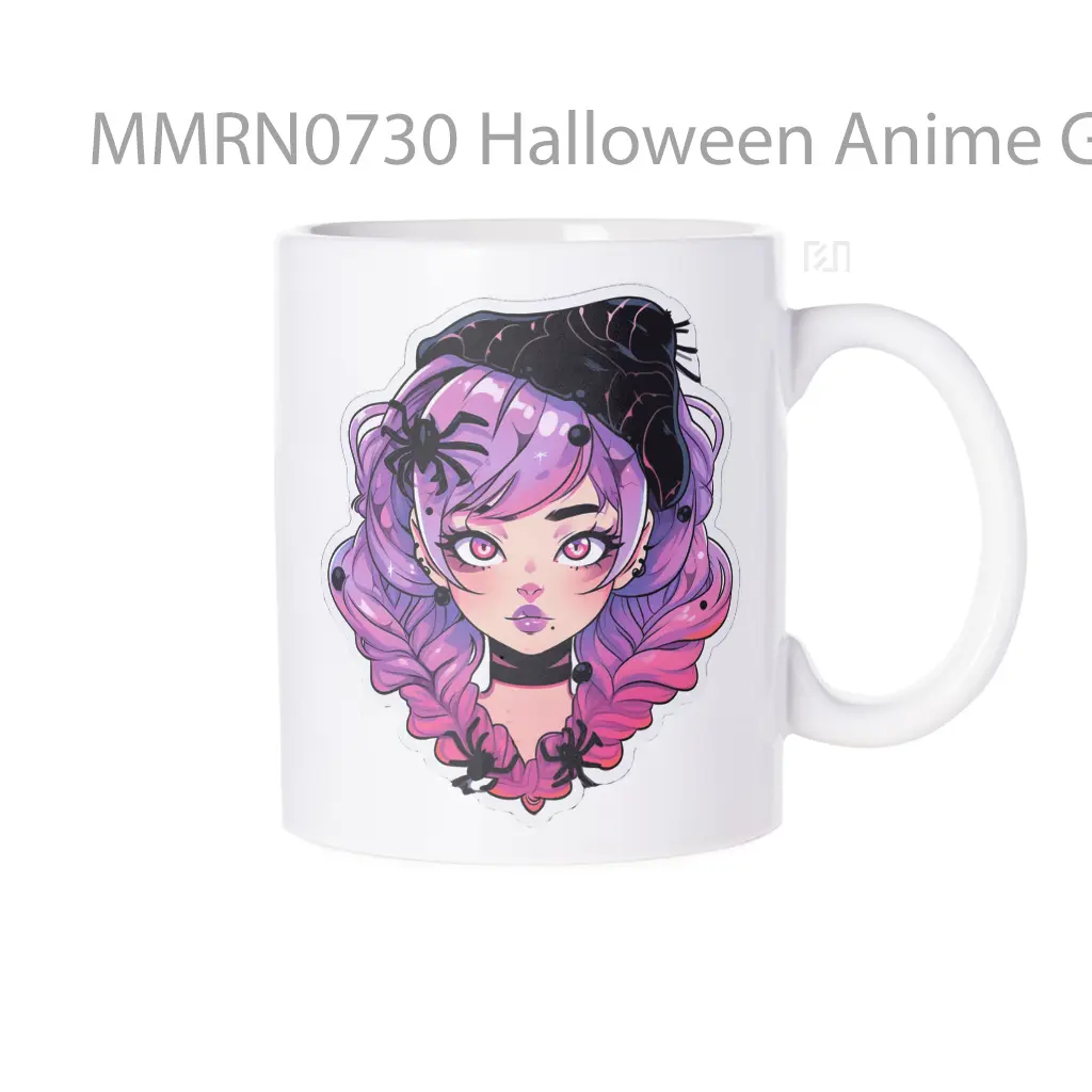 Halloween Anime Girl With Spiders Gelas Keramik Mug