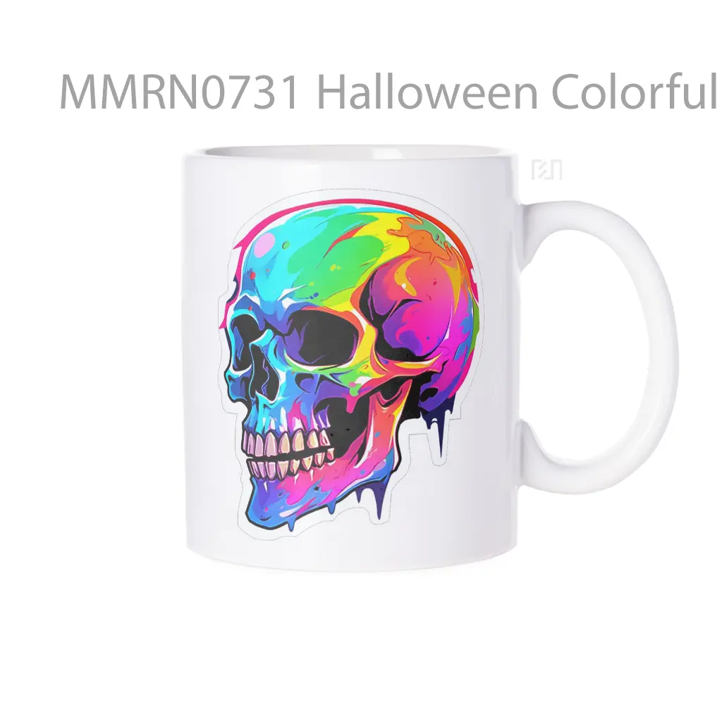 Halloween Colorful Skull Gelas Keramik Mug