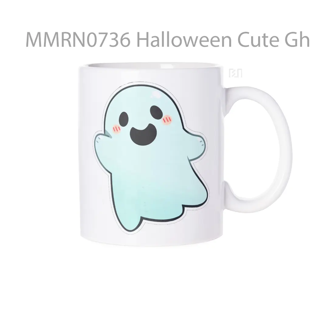 Halloween Cute Ghost Waving Hand Gelas Keramik Mug