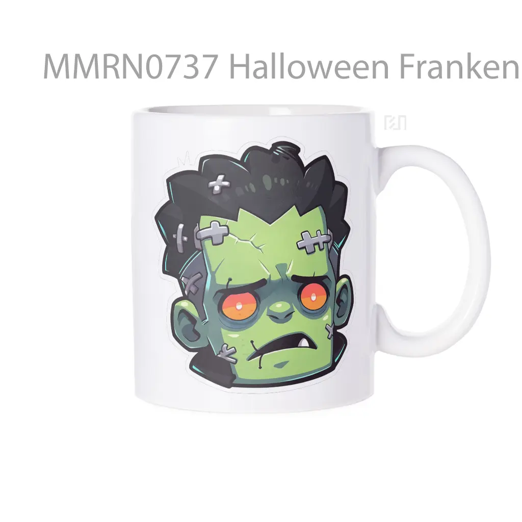 Halloween Frankenstein Head Gelas Keramik Mug