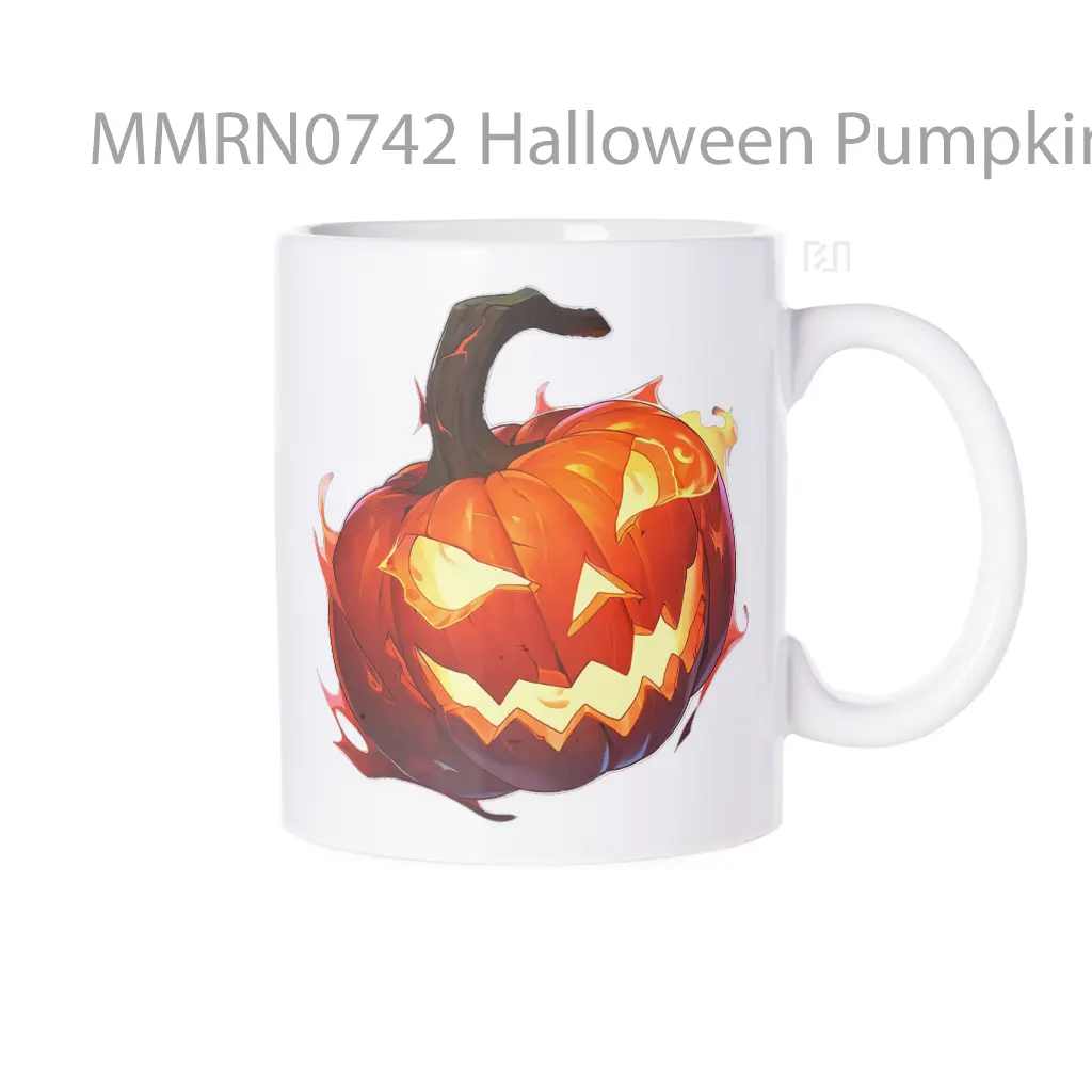 Halloween Pumpkin On Fire Gelas Keramik Mug