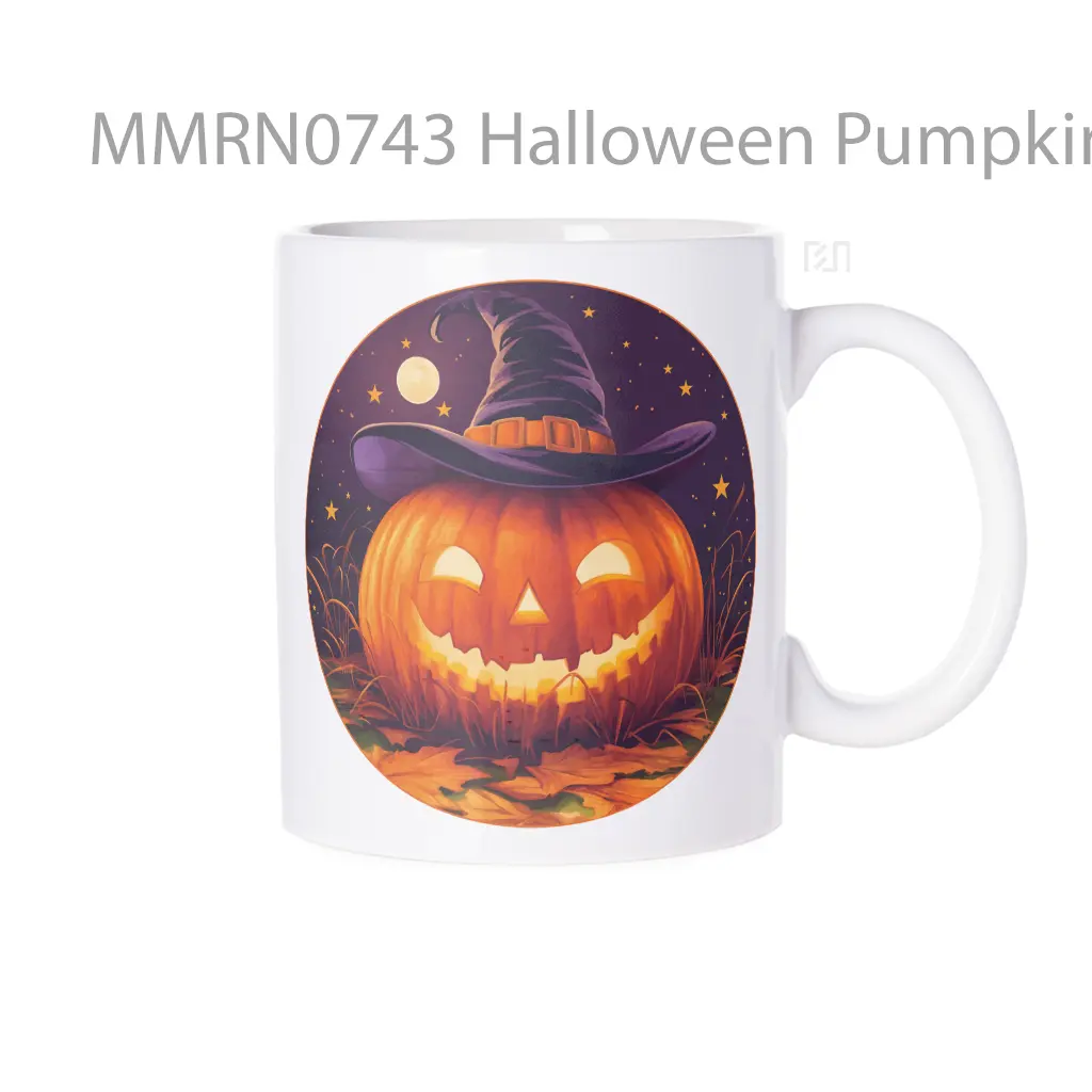 Halloween Pumpkin Witch Hat Round Gelas Keramik Mug