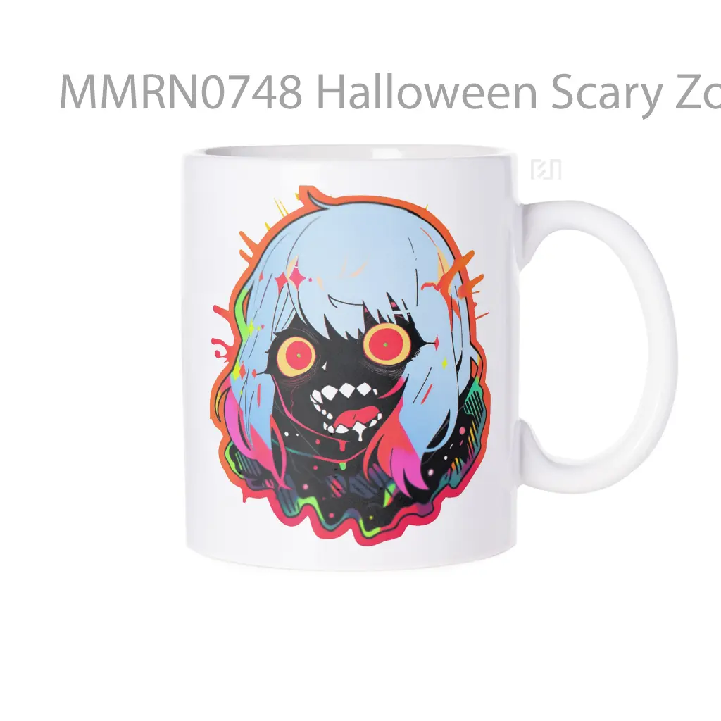 Halloween Scary Zombie Girl Colorful Gelas Keramik Mug