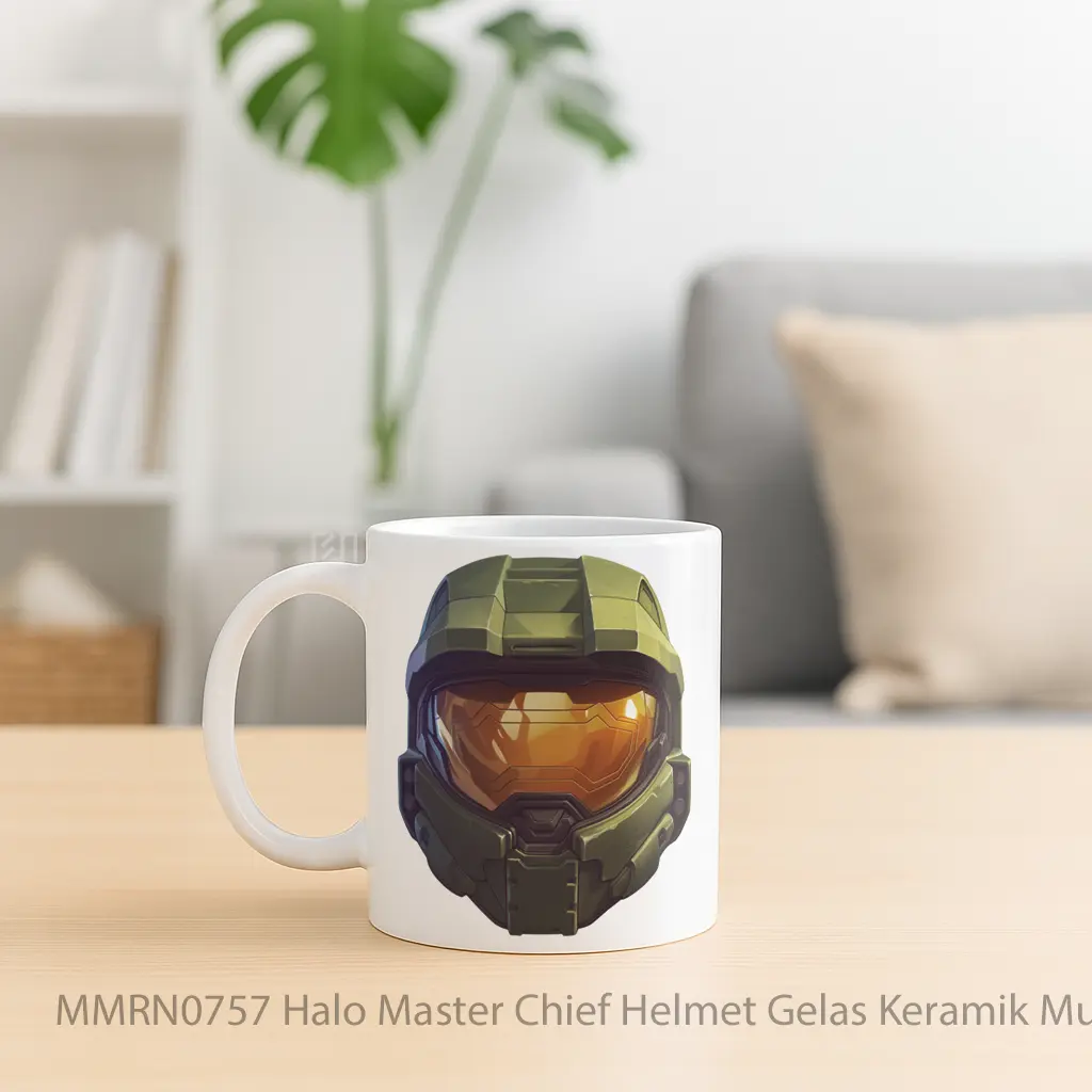 Halo Master Chief Helmet Gelas Keramik Mug - Sudut 2
