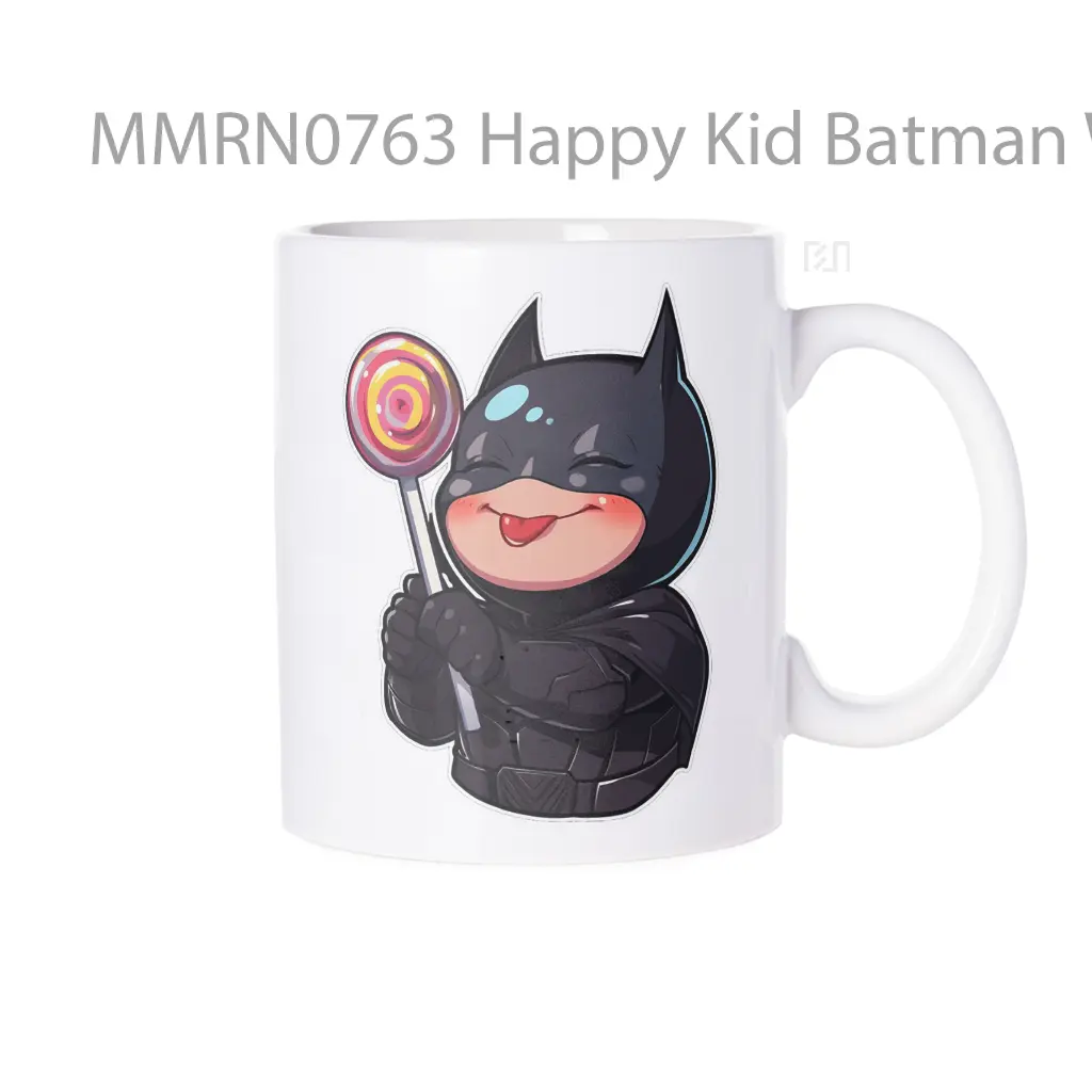 Mug Keramik Premium SNI - Happy Kid Batman With A Lollipop Gelas Keramik Mug