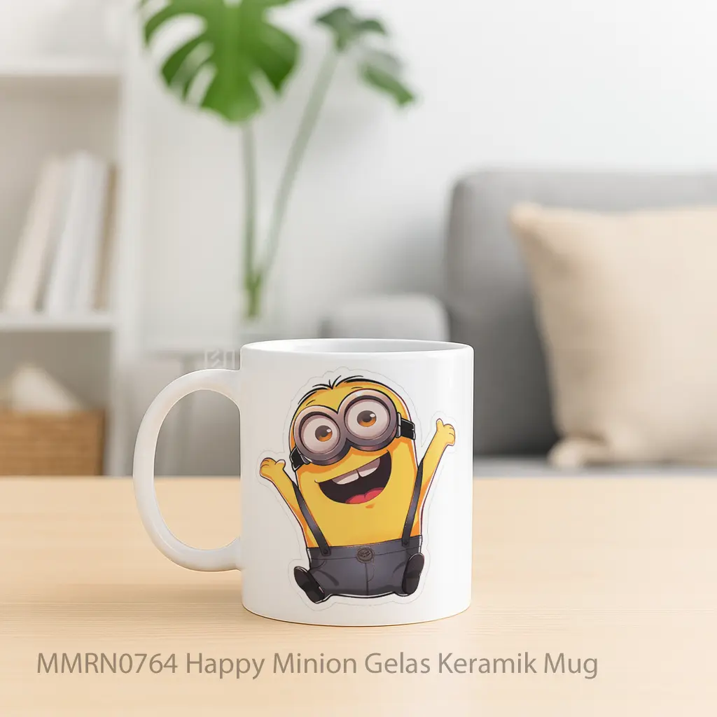 Happy Minion Gelas Keramik Mug - Sudut 2