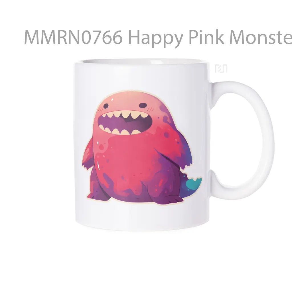 Happy Pink Monster Smile Gelas Keramik Mug
