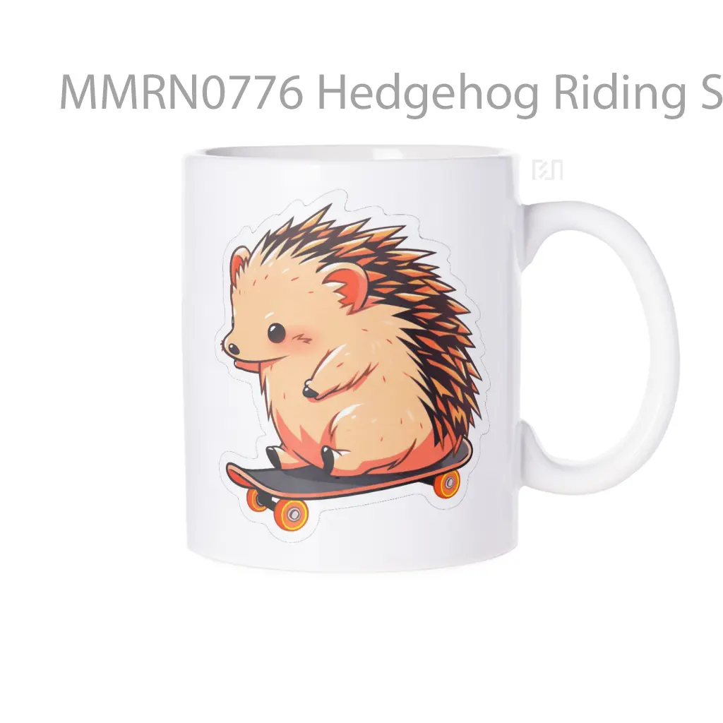 Hedgehog Riding Skateboard Gelas Keramik Mug
