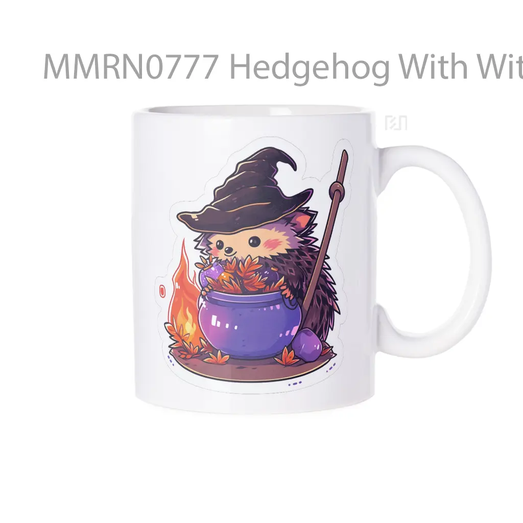 Hedgehog With Witch Cauldron Gelas Keramik Mug