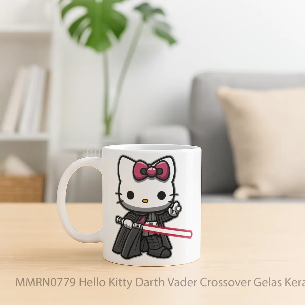 Hello Kitty Darth Vader Crossover Gelas Keramik Mug - Sudut 2