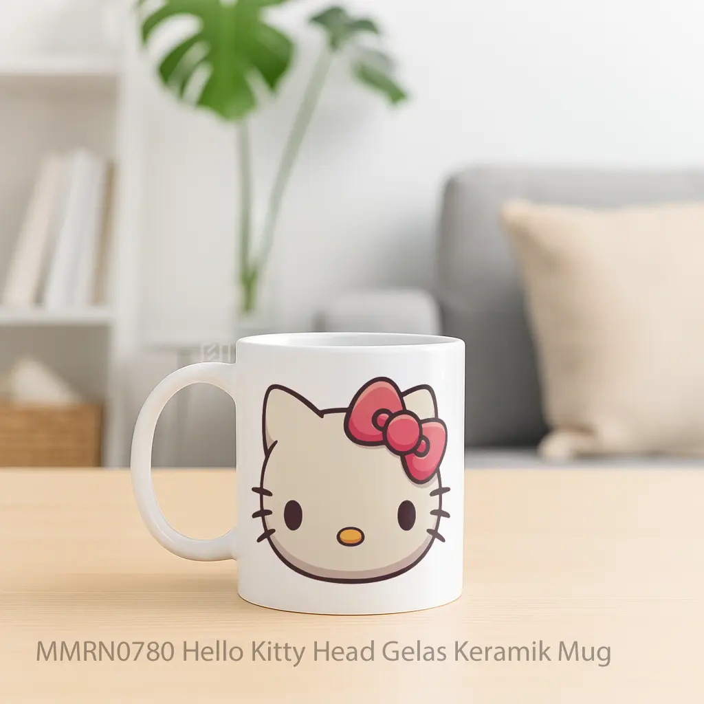 Hello Kitty Head Gelas Keramik Mug - Sudut 2